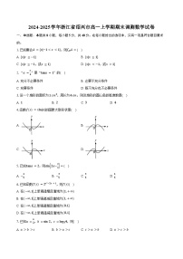 2024-2025学年浙江省绍兴市高一上学期期末调测数学试卷（含答案）