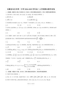 安徽省安庆市第一中学2024-2025学年高二上学期期末数学试卷（含答案）