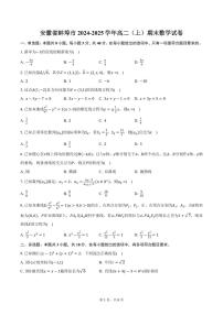 安徽省蚌埠市2024-2025学年高二（上）期末数学试卷（含答案）