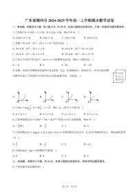 广东省潮州市2024-2025学年高一上学期期末数学试卷（含答案）