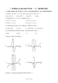 广东省佛山市2024-2025学年高一（上）期末数学试卷（含答案）