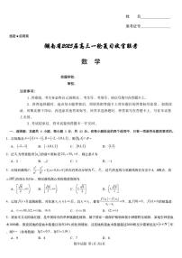 湖南省2025届高三下学期2月一轮复习收官联考数学试卷（PDF版附解析）