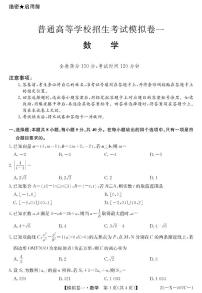 2025届河南新高中创新联盟高三模拟卷一-数学试题（含答案）