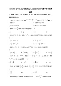 2024-2025学年江苏省盐城市高二上册10月月考数学阶段检测试题