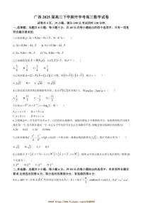 2025届广西进联考(月考)高三下上开学考试数学试卷(含答案)