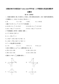 安徽省亳州市普通高中2024-2025学年高二上学期期末质量检测数学试题