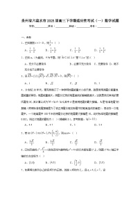 贵州省六盘水市2025届高三下学期适应性考试（一）数学试题