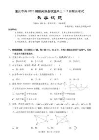 重庆市高 2025届拔尖强基联盟高三下2月联合考试数学试题【含答案】