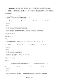浙江省嘉兴市2024-2025学年高二上学期期末测试数学试卷（Word版附解析）
