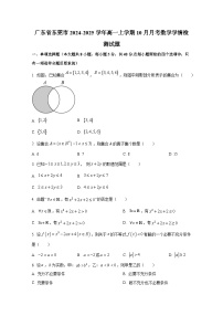 广东省东莞市2024-2025学年高一上册10月月考数学学情检测试题