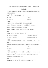 广东省18校2024-2025学年高一(上)1月期末联考数学试卷（解析版）
