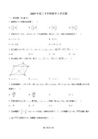 2025岳阳岳阳县一中高二下学期开学考试数学试题含解析