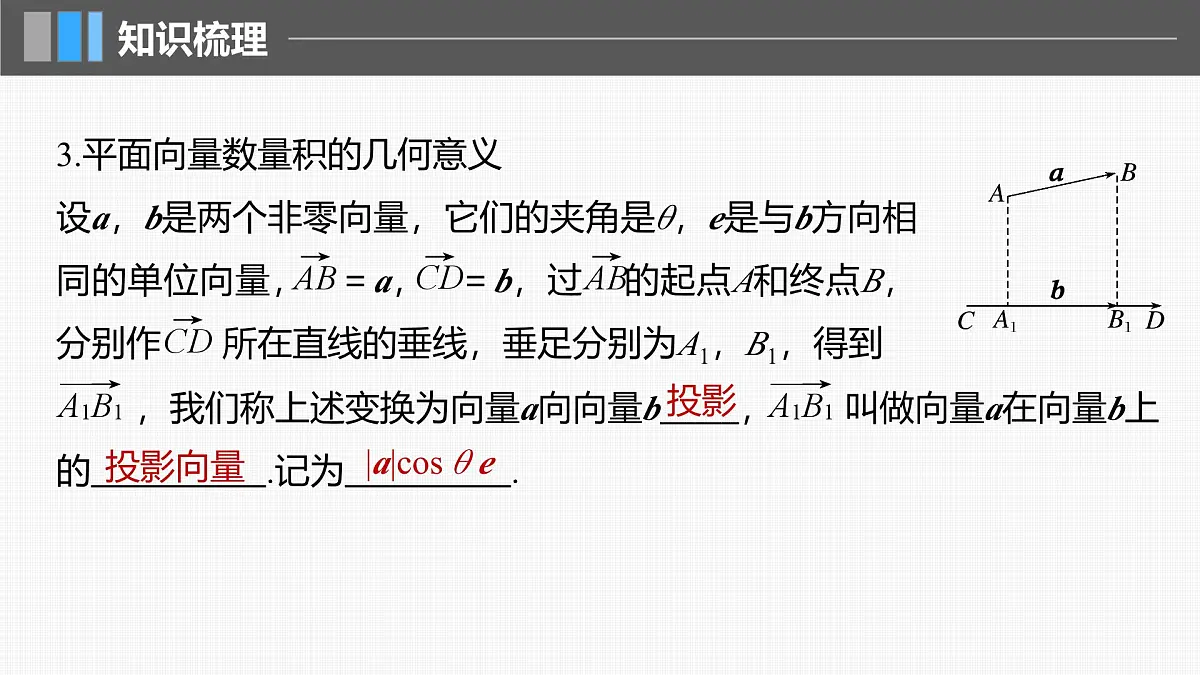 2024年高考数学一轮复习第5章 5.3 平面向量的数量积主干知识讲解课件第6页