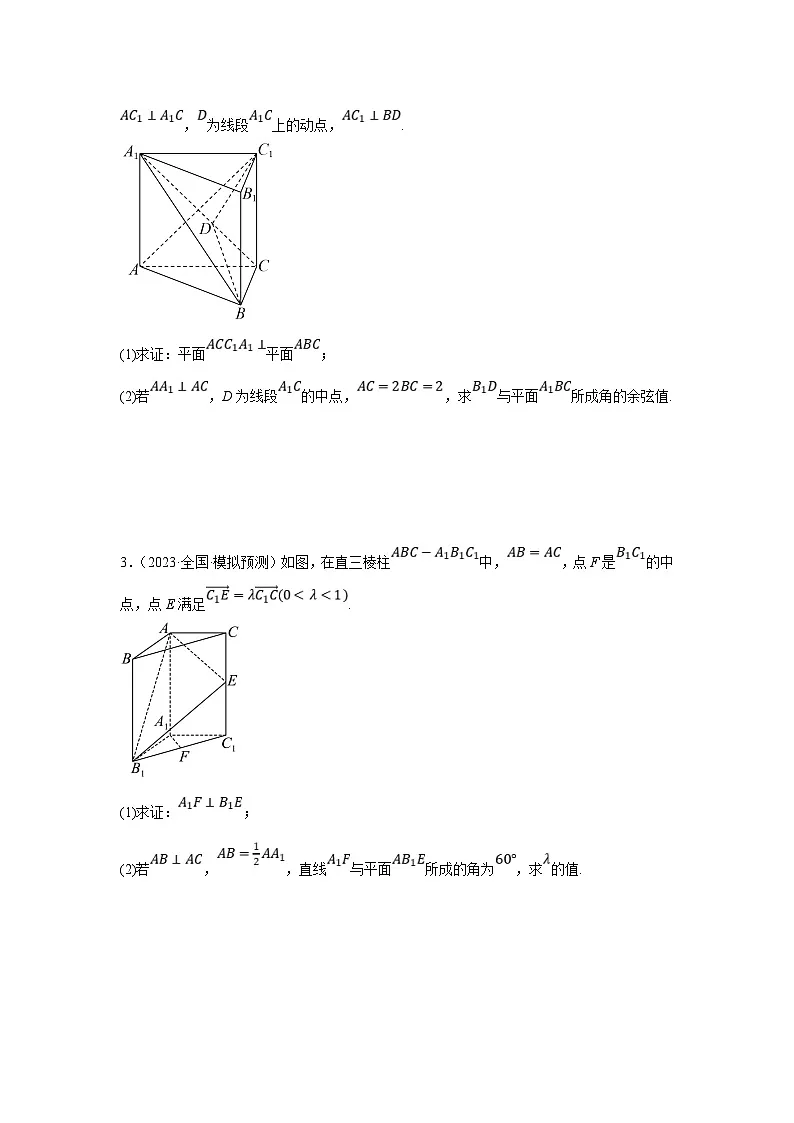 新高考数学二轮复习解答题提优训练专题1.7 空间向量与立体几何(原卷版)第3页