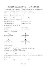 四川省资阳市2024-2025学年高一（上）期末数学试卷（含答案）