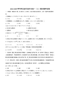 2024-2025学年河北省石家庄市高一（上）期末数学试卷（含答案）