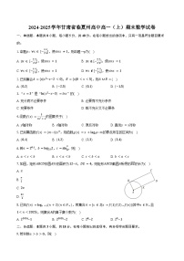 2024-2025学年甘肃省临夏州高中高一（上）期末数学试卷（含答案）