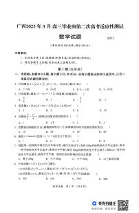 广西2025届高三第二次适应性考试数学试题（附参考答案）