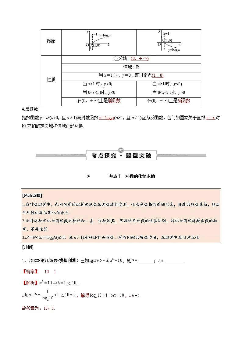 新高考数学一轮复习考点探究与题型突破训练第12讲 对数与对数函数(解析版)第2页