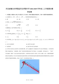 河北省衡水市枣强县河北枣强中学2024-2025学年高二上学期期末数学试卷（含答案）