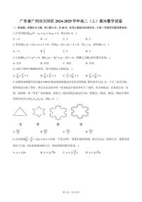 广东省广州市天河区2024-2025学年高二（上）期末数学试卷（含答案）
