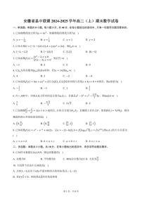 安徽省县中联盟2024-2025学年高二（上）期末数学试卷（含答案）
