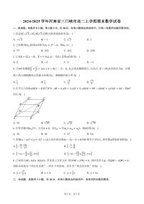 2024-2025学年河南省三门峡市高二上学期期末数学试卷（含答案）