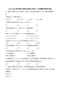 2024-2025学年浙江省杭州高级中学高二上学期期末数学试卷（含答案）