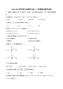 2024-2025学年四川省资阳市高一上学期期末数学试卷（含答案）