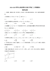 2024-2025学年山东省泰安市某中学高二上学期期末数学试卷（含答案）
