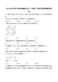 2024-2025学年江西省景德镇市高二上学期1月期末质量检测数学试卷(含答案)