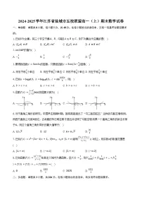 2024-2025学年江苏省盐城市五校联盟高一（上）期末数学试卷（含答案）