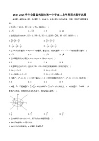 2024-2025学年安徽省芜湖市第一中学高二上学期期末数学试卷（含答案）