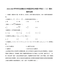 2024-2025学年河北省衡水市枣强县河北枣强中学高二（上）期末数学试卷（含答案）