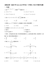河南省驻马店市新蔡县第一高级中学2024-2025学年高一下学期3月月考数学试题（原卷版+解析版）
