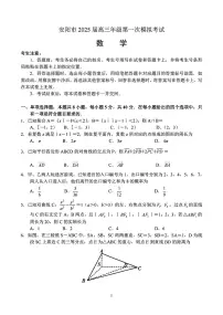 河南省安阳市2025届高三高考模拟第一次模拟考试-数学试题+答案