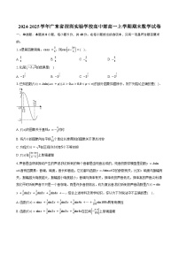 2024-2025学年广东省深圳实验学校高中部高一上学期期末数学试卷（含答案）