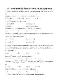 2024-2025学年湖南省名校联盟高一下学期开学质量检测数学试卷（含答案）