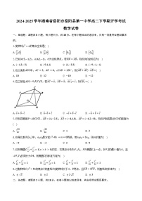 2024-2025学年湖南省岳阳市岳阳县第一中学高二下学期开学考试数学试卷（含答案）