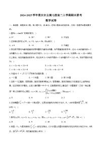 2024-2025学年重庆市主城七校高二上学期期末联考数学试卷（含答案）