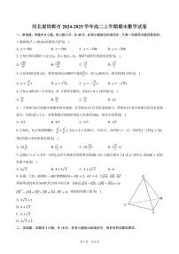 河北省邯郸市2024-2025学年高二上学期期末数学试卷（含答案）