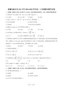 新疆乌鲁木齐101中学2024-2025学年高一上学期期末数学试卷(含答案)