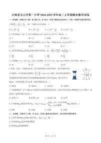 云南省文山州第一中学2024-2025学年高二上学期期末数学试卷（含答案）