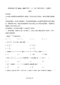 四川省内江市资中县球溪高级中学2024-2025学年高二上学期期末考试数学（火箭班）试题（Word版附解析）