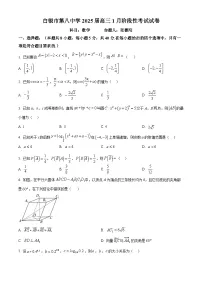 甘肃省白银市第八中学2024-2025学年高三上学期1月月考数学