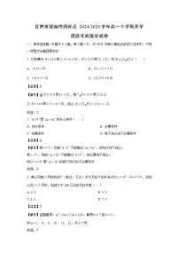 甘肃省陇南市西和县2024-2025学年高一下学期开学摸底考试数学试题（解析版）