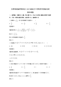 甘肃省陇南市西和县2025届高三下学期开学摸底考试数学试题（解析版）