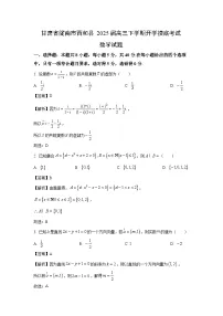 甘肃省陇南市西和县2025届高三下学期开学摸底考试数学试题(解析版)
