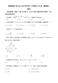 四川省资中县球溪高级中学2024-2025学年高二(普通班)下学期2月月考数学试题(原卷版+解析版)