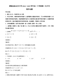 安徽省蒙城县实验中学2024-2025学年高一下学期第一次月考 数学试题（含解析）